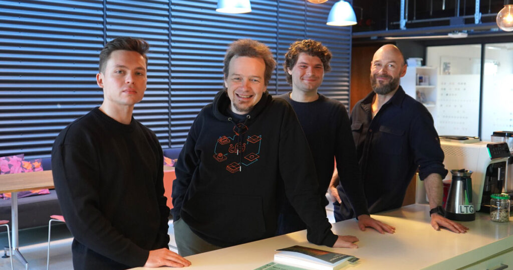 Postdoc Vladislav Mikhailov, Associate Professor Andrei Kutuzov, PhD fellow David Samuel and Professor Erik Velldal, all from the Language Technology research group at the Department of Informatics at UiO. Image: Gina Aakre 