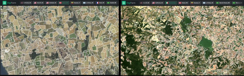 Field boundaries in Hamar Norway and in Central Italy.